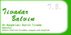 tivadar balvin business card